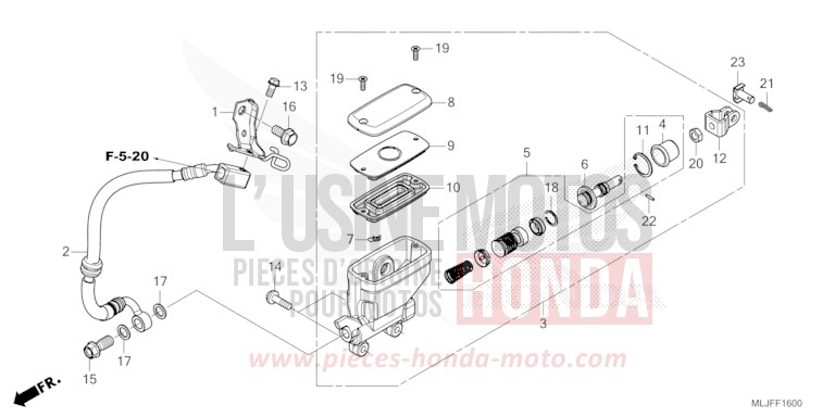REAR BRAKE MASTER CYLINDER de Gold Wing MAT BALLISTIC BLACK METALLIC (NHA86) 2025